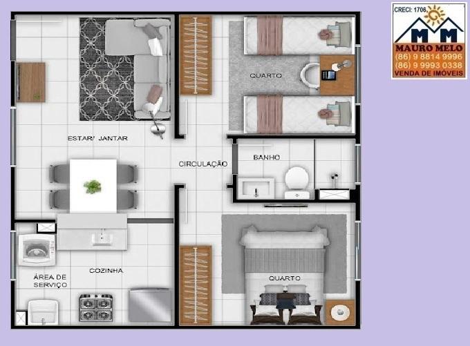 Apartamento à venda com 2 quartos, 38m² - Foto 3